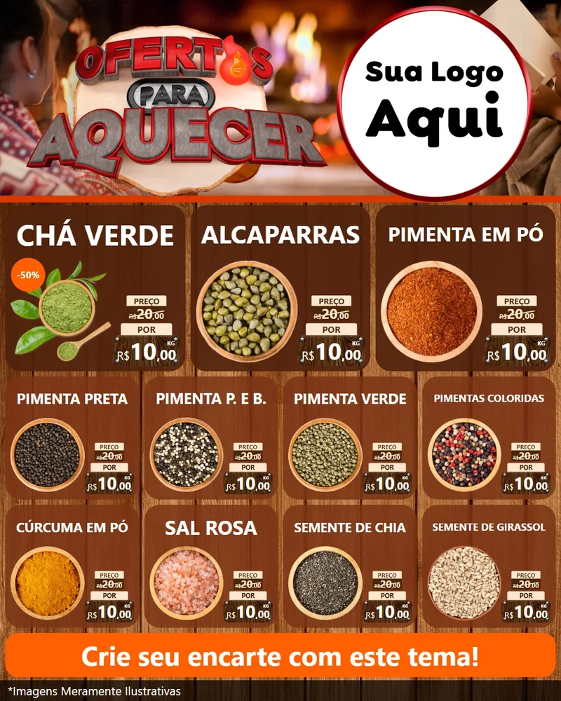 Modelo de Rede Social para Feed Instagram com o tema Ofertas Para Aquecer para Produtos Naturais