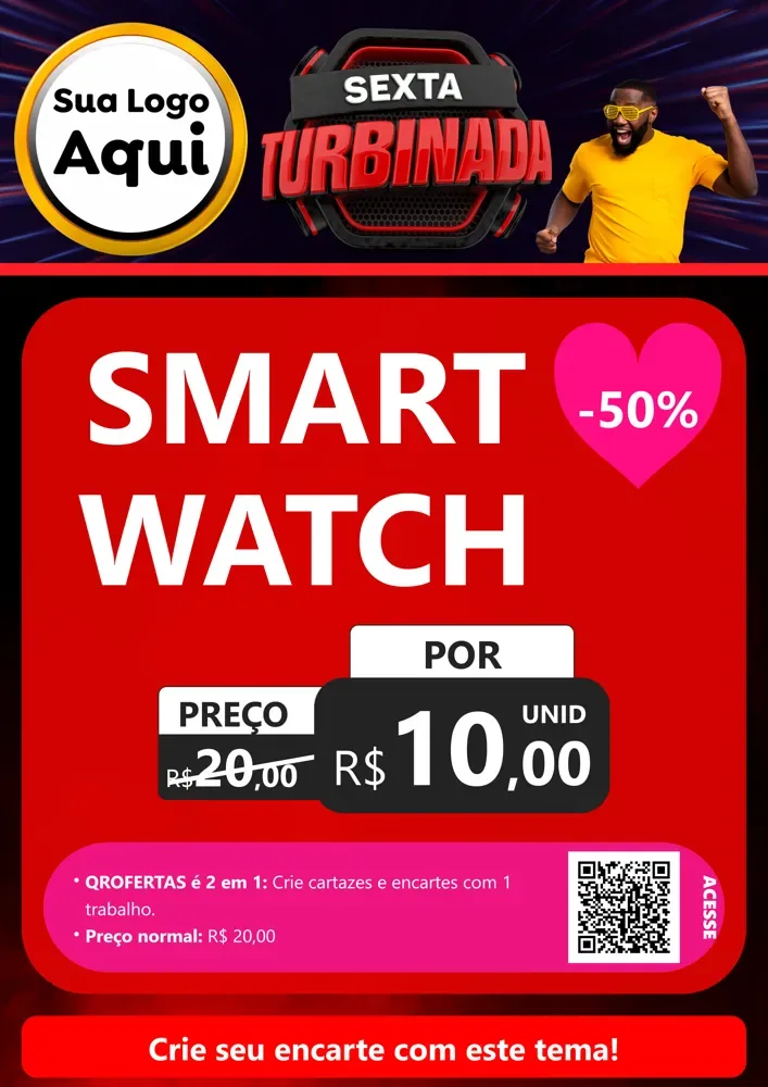 Modelo de Cartaz para Cartaz A4 Vertical com o tema Sexta Turbinada para Informática