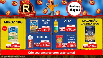 Modelo de TV para TV Horizontal com o tema Dia R - O Dia Mais Barato Do Mês para Supermercado