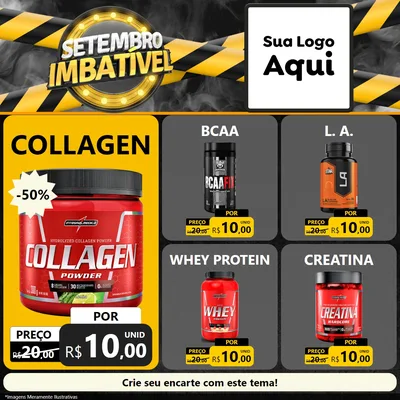 Modelo de Rede Social para Feed Facebook com o tema Setembro Imbatível para Suplementos alimentares