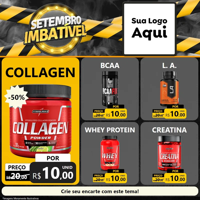 Modelo de Rede Social para Feed Facebook com o tema Setembro Imbatível para Suplementos alimentares