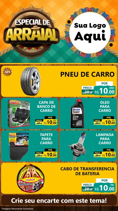 Modelo de TV para TV Vertical com o tema Especial De Arraial para Auto peças