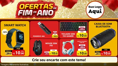 Modelo de TV para TV Horizontal com o tema Ofertas de Fim de Ano para Informática