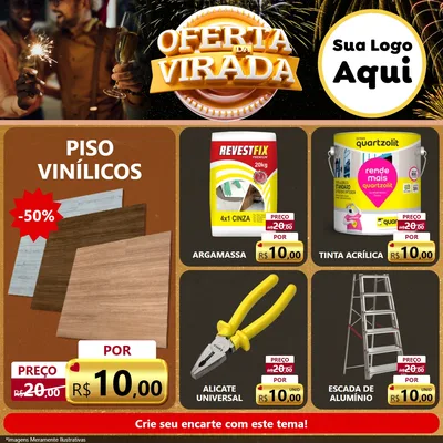 Modelo de Rede Social para Feed Facebook com o tema Oferta da Virada para Material para Construção