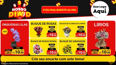 Modelo de TV para TV Horizontal com o tema Nosso Dia D para Floricultura e jardim