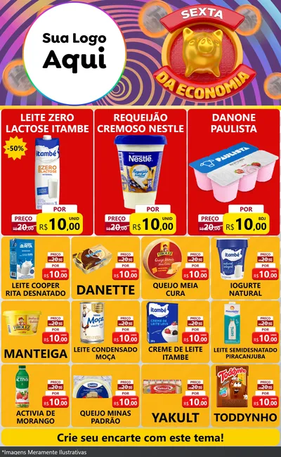 Modelo de Encarte para Encarte Grande com o tema Sexta da Economia para Frios e Laticínios