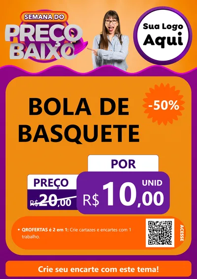 Modelo de Cartaz para Cartaz A4 Vertical com o tema Semana do Preço Baixo para Artigos Esportivos