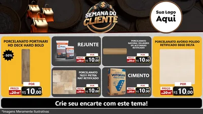 Modelo de TV para TV Horizontal com o tema Semana do Cliente para Pisos e revestimentos