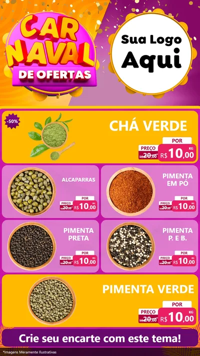 Modelo de TV para TV Vertical com o tema Carnaval de Ofertas para Produtos Naturais