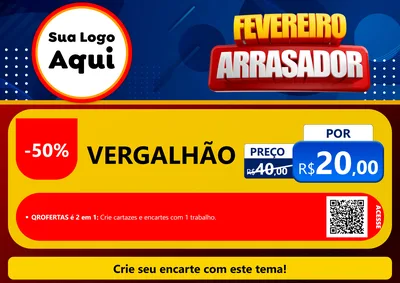 Modelo de Cartaz para Cartaz A4 Horizontal com o tema Fevereiro Arrasador para Ferragens