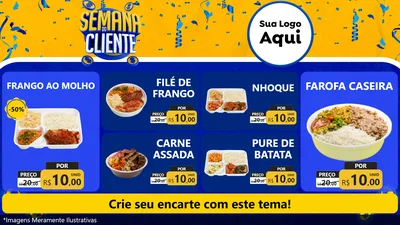 Modelo de TV para TV Horizontal com o tema Semana do Cliente para Restaurante
