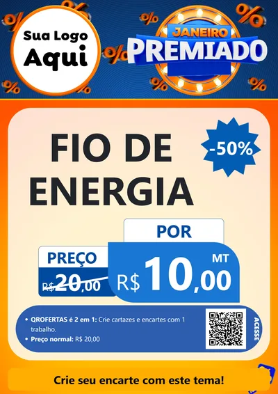 Modelo de Cartaz para Cartaz A4 Vertical com o tema Janeiro Premiado para Materiais Elétricos