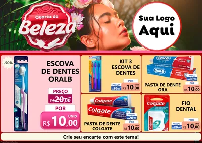 Modelo de Encarte para Encarte A4 Horizontal com o tema Quarta da Beleza para Higiene Pessoal