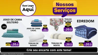 Modelo de TV para TV Horizontal com o tema Nossos Serviços para Cama, Mesa e Banho