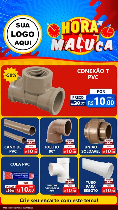 Modelo de Rede Social para Stories com o tema Hora Maluca para Tubos e conexões