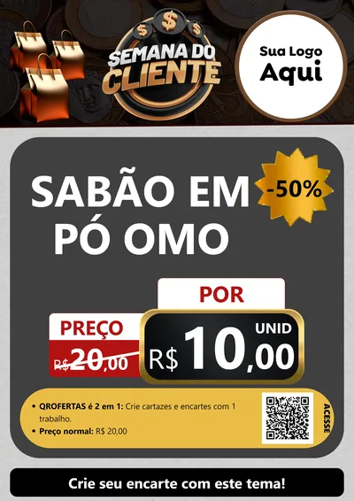 Modelo de Cartaz para Cartaz A4 Vertical com o tema Semana do Cliente para Produtos de Limpeza