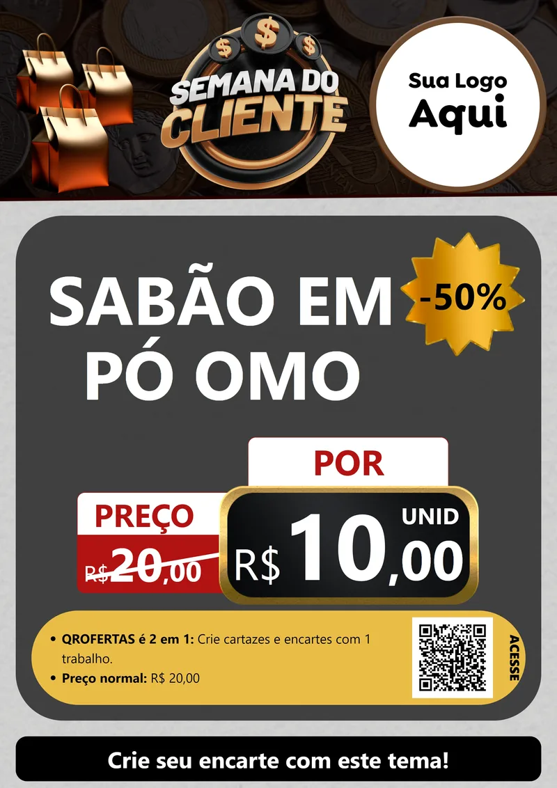 Modelo de Cartaz para Cartaz A4 Vertical com o tema Semana do Cliente para Produtos de Limpeza