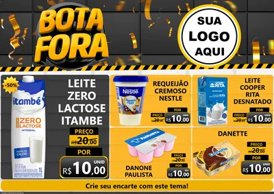Modelo de Encarte para Encarte A4 Horizontal com o tema Bota Fora para Frios e Laticínios
