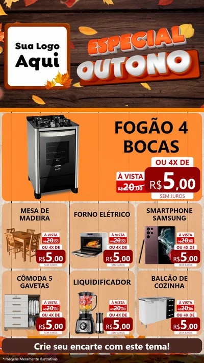 Modelo de Rede Social para Stories com o tema Especial Outono para Móveis e Eletro