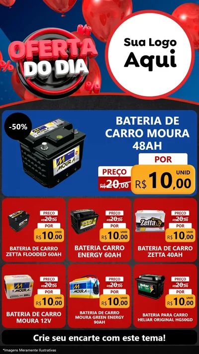 Modelo de Rede Social para Stories com o tema Oferta do Dia para Baterias Elétricas