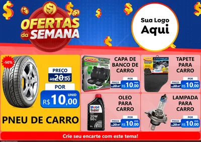 Modelo de Encarte para Encarte A4 Horizontal com o tema Ofertas Da Semana para Auto peças