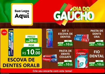 Modelo de Encarte para Encarte A4 Horizontal com o tema Dia do Gaúcho para Higiene Pessoal