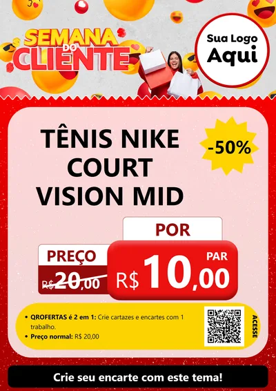 Modelo de Cartaz para Cartaz A4 Vertical com o tema Semana do Cliente para Calçados
