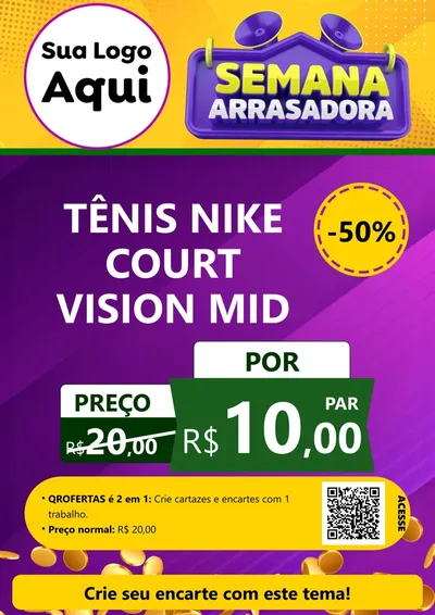 Modelo de Cartaz para Cartaz A4 Vertical com o tema Semana Arrasadora para Calçados