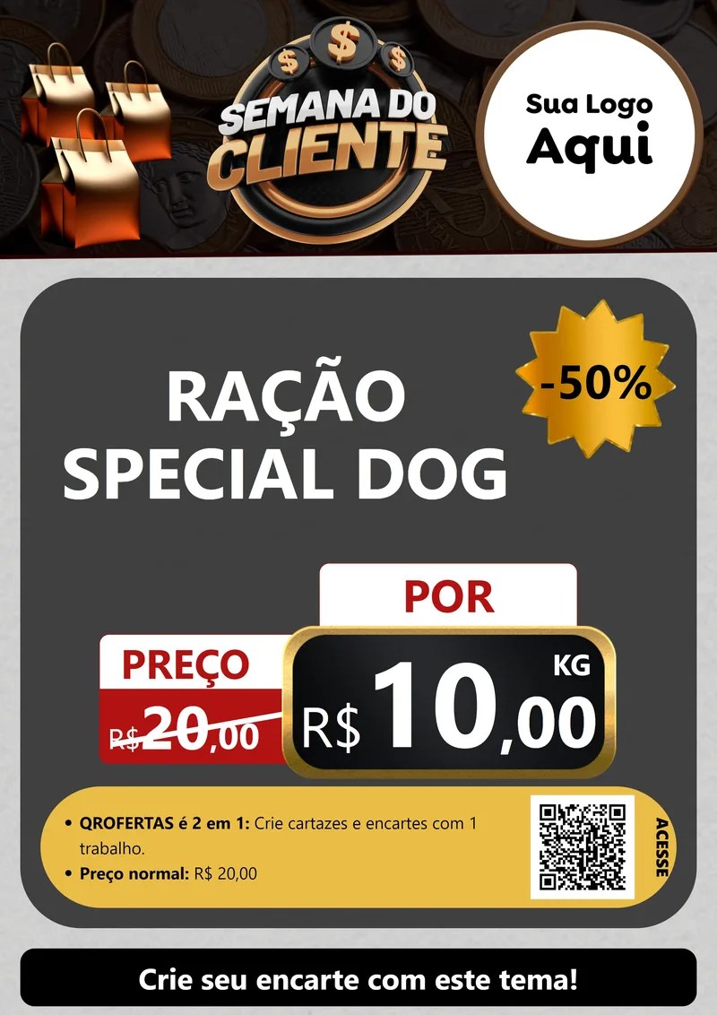 Modelo de Cartaz para Cartaz A4 Vertical com o tema Semana do Cliente para Pet Shop