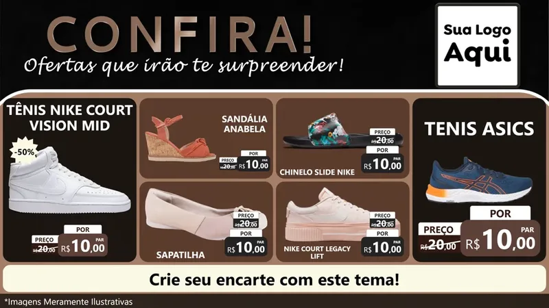 Modelo de TV para TV Horizontal com o tema Confira! Ofertas que irão te surpreender! para Calçados