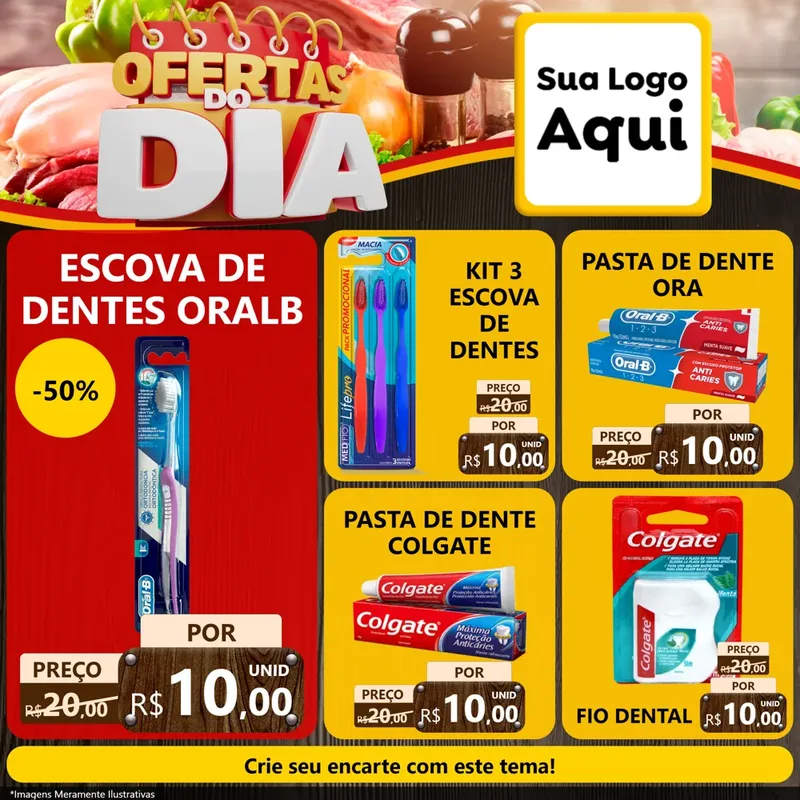 Modelo de Rede Social para Feed Facebook com o tema Ofertas do Dia para Higiene Pessoal