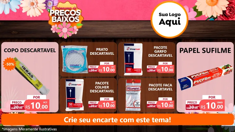 Modelo de TV para TV Horizontal com o tema Primavera de Preços Baixos para Embalagens