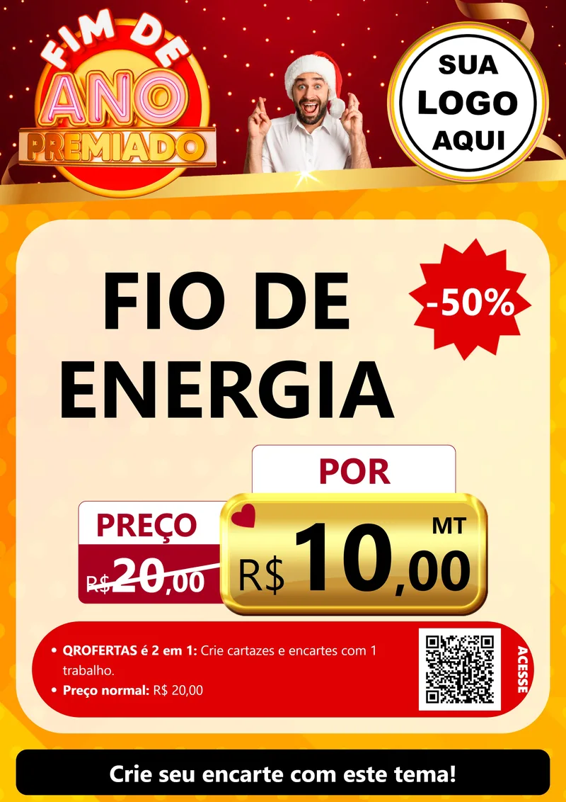 Modelo de Cartaz para Cartaz A4 Vertical com o tema Fim de Ano Premiado para Materiais Elétricos
