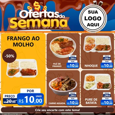 Modelo de Rede Social para Feed Facebook com o tema Ofertas da Semana - Páscoa para Restaurante
