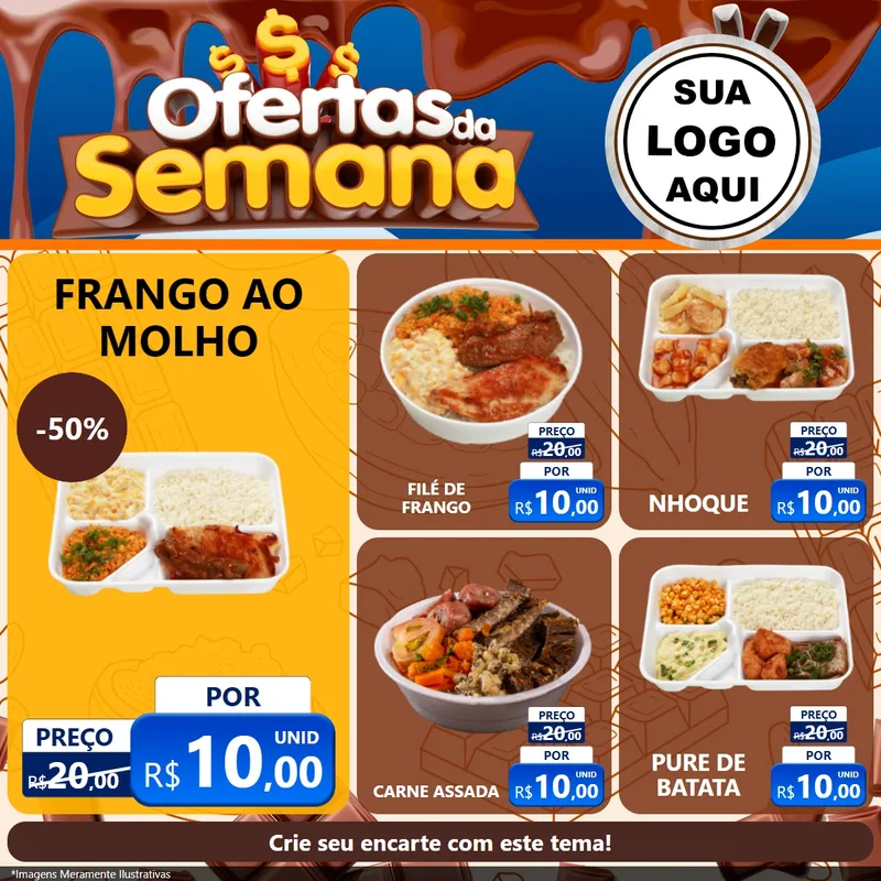 Modelo de Rede Social para Feed Facebook com o tema Ofertas da Semana - Páscoa para Restaurante