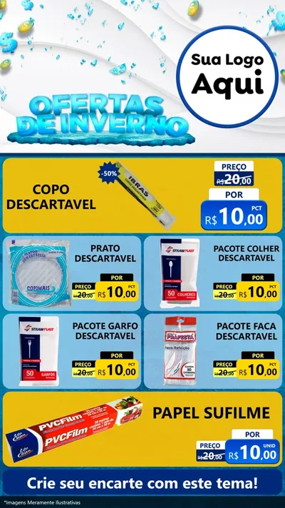 Modelo de TV para TV Vertical com o tema Ofertas de Inverno para Embalagens