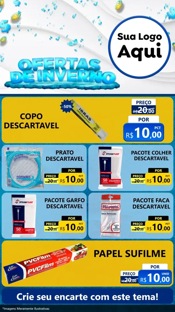 Modelo de TV para TV Vertical com o tema Ofertas de Inverno para Embalagens