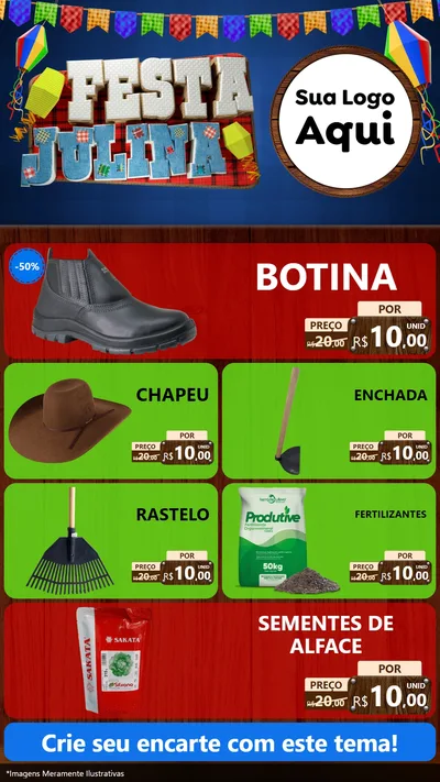 Modelo de TV para TV Vertical com o tema Festa Julina para Agropecuária