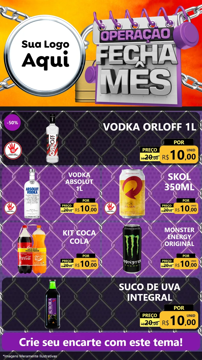 Modelo de TV para TV Vertical com o tema Operação Fecha Mês para Distribuidora de bebidas