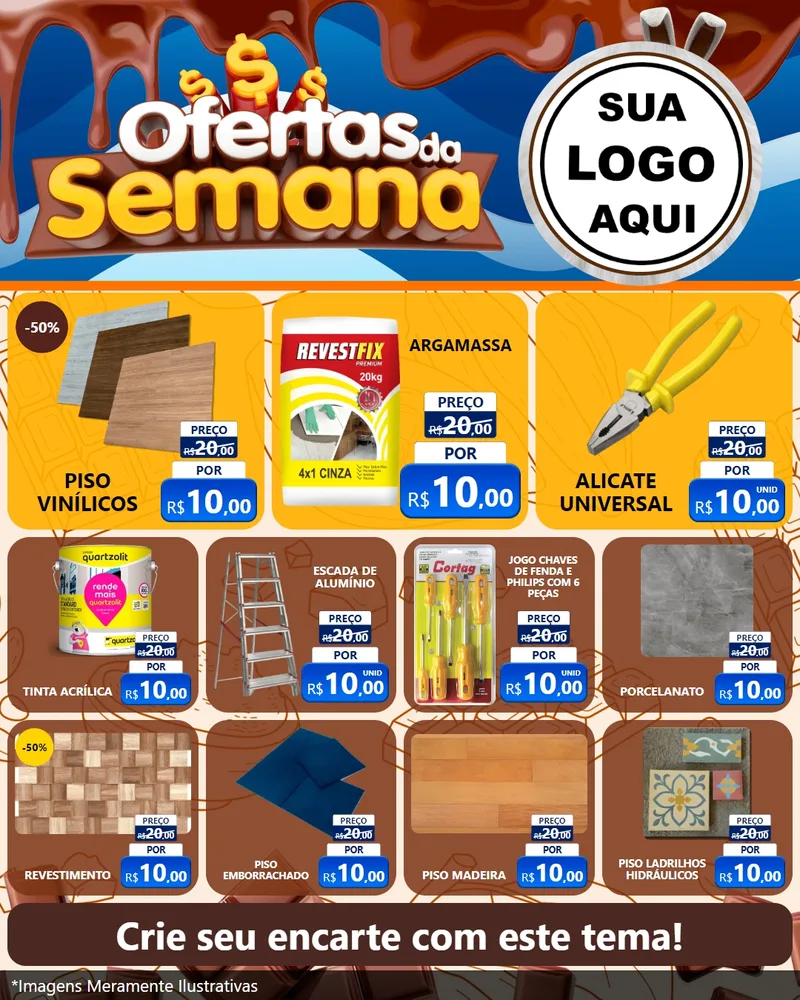Modelo de Rede Social para Feed Instagram com o tema Ofertas da Semana - Páscoa para Material para Construção