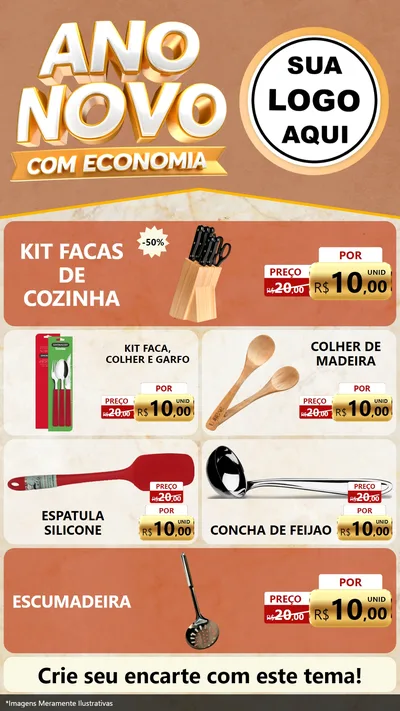 Modelo de TV para TV Vertical com o tema Ano Novo Com Economia para Utilidades Domésticas