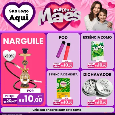 Modelo de Rede Social para Feed Facebook com o tema Dia das Mães para Tabacaria