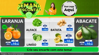 Modelo de TV para TV Horizontal com o tema Semana de Descontão - Copa para Hortifrúti