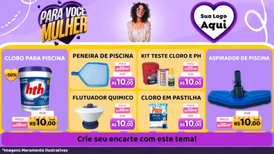 Modelo de TV para TV Horizontal com o tema Para Você, Mulher para Produtos para Piscina