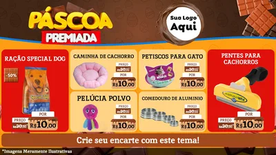 Modelo de TV para TV Horizontal com o tema Páscoa Premiada para Pet Shop