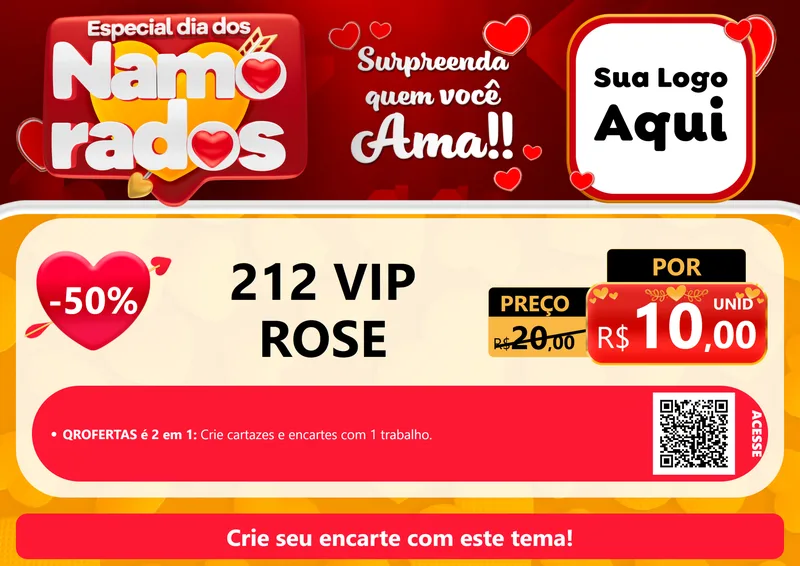 Modelo de Cartaz para Cartaz A4 Horizontal com o tema Especial Dia dos Namorados para Perfumes