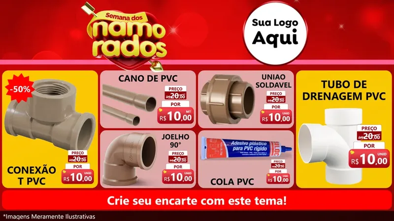 Modelo de TV para TV Horizontal com o tema Semana dos namorados para Tubos e conexões