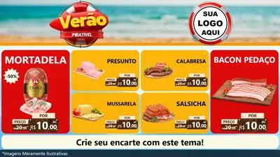 Modelo de TV para TV Horizontal com o tema Verão Imbatível para Frios e Laticínios