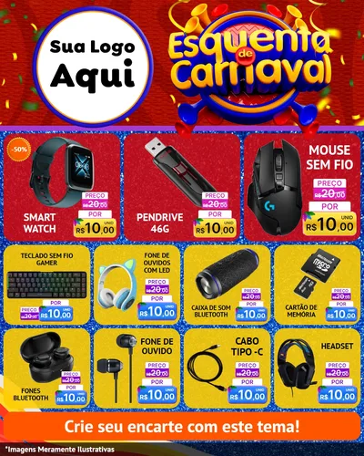 Modelo de Rede Social para Feed Instagram com o tema Esquenta de Carnaval para Informática