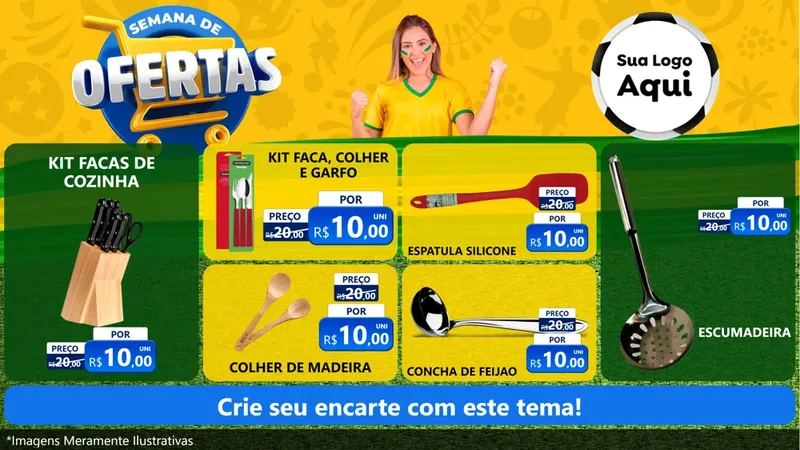 Modelo de TV para TV Horizontal com o tema Semana de Ofertas - Copa para Utilidades Domésticas